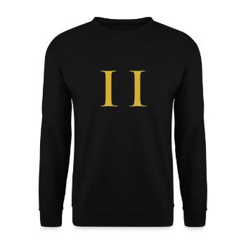 Number 2 Roman Numeral II Gold - Unisex Sweatshirt - black - Front - Alina (178cm) & Michal (187cm)