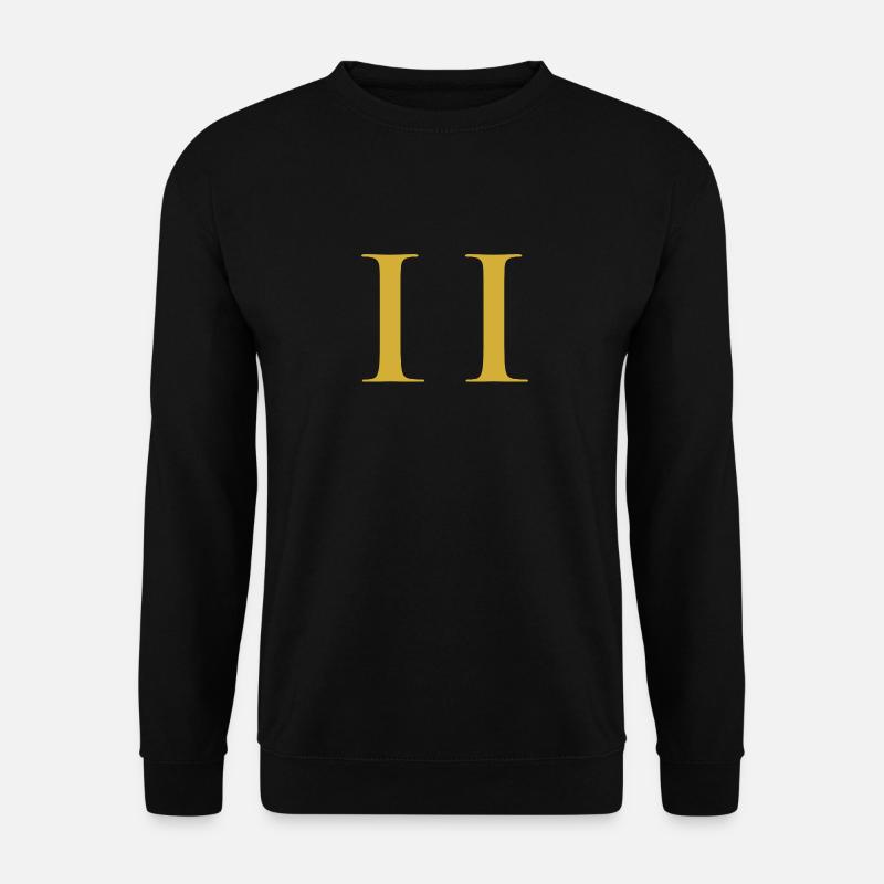 Nummer 2 Römische Ziffer II Gold - Unisex Pullover - Schwarz