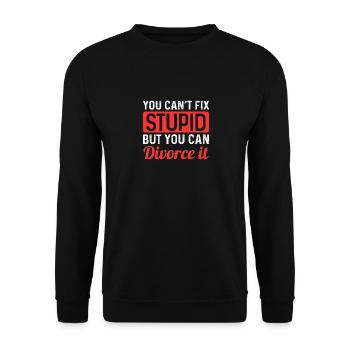 Dummheit kann man nicht heilen, aber man kann sich - Unisex Pullover - Schwarz - Vorne - Alina (178cm) & Michal (187cm)
