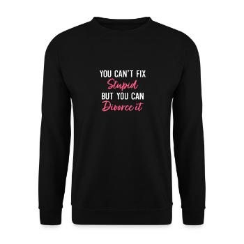 Dummheit kann man nicht heilen, aber man kann sich - Unisex Pullover - Schwarz - Vorne - Alina (178cm) & Michal (187cm)