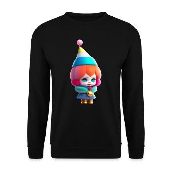 Anime Fille Manga Poupée Carnaval Clown - Sweat-shirt Unisexe - noir - Devant - Alina (178cm) & Michal (187cm)