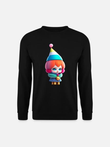 Anime Girl Manga Puppe Karneval Clown - Unisex Pullover - Schwarz