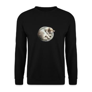 HUSKY ALL CUTE WHO SLEEPS - DOG - Unisex Sweatshirt - black - Front - Alina (178cm) & Michal (187cm)