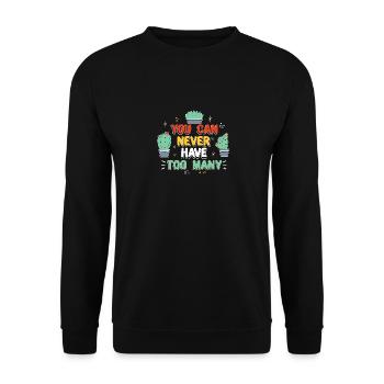 Man kann nie zu viele Sukkulenten haben - Unisex Pullover - Schwarz - Vorne - Alina (178cm) & Michal (187cm)