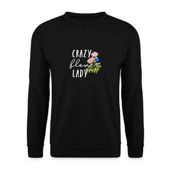 Verrückte Blumenfrau - Unisex Pullover - Schwarz - Vorne - Alina (178cm) & Michal (187cm)