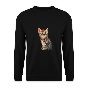 Cat kitten painting cute animals for kids - Unisex Sweatshirt - black - Front - Alina (178cm) & Michal (187cm)