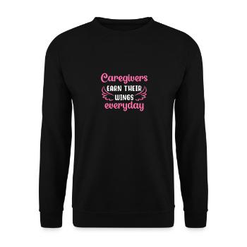 Pflegerinnen und Pfleger verdienen sich jeden Tag - Unisex Pullover - Schwarz - Vorne - Alina (178cm) & Michal (187cm)