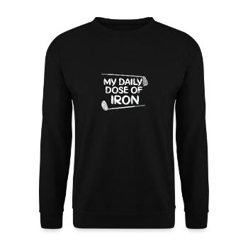 Meine tägliche Dosis Eisen - Unisex Pullover - Schwarz - Vorne - Alina (178cm) & Michal (187cm)