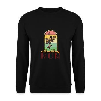 Bouldern Klettern Sportarten Turnhalle Wand - Unisex Pullover - Schwarz - Vorne - Alina (178cm) & Michal (187cm)