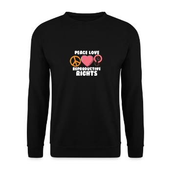Frieden Liebe Reproduktive Rechte - Unisex Pullover - Schwarz - Vorne - Alina (178cm) & Michal (187cm)
