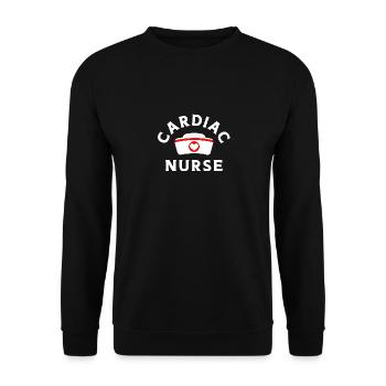 Herzkrankenschwester - Unisex Pullover - Schwarz - Vorne - Alina (178cm) & Michal (187cm)