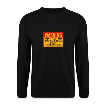 Warnung: Ich könnte spontan anfangen, Vorhersagen - Unisex Pullover - Schwarz - Vorne - Alina (178cm) & Michal (187cm)