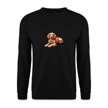 Golden Retriever - Unisex Pullover - Schwarz - Vorne - Alina (178cm) & Michal (187cm)