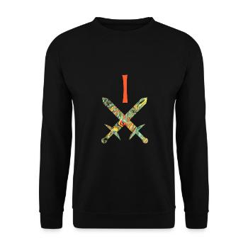 épées croisées e 200 i - Sweat-shirt Unisexe - noir - Devant - Alina (178cm) & Michal (187cm)