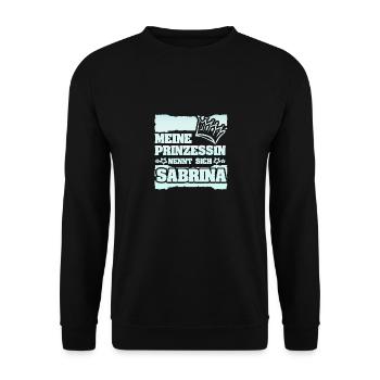 Spruch Sabrina - Unisex Pullover - Schwarz - Vorne - Alina (178cm) & Michal (187cm)