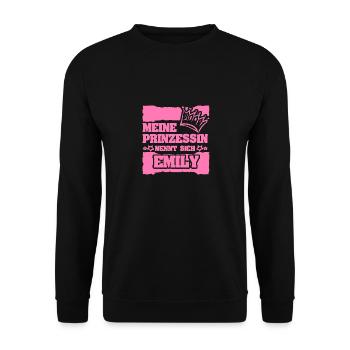 Geschenk für Emily - Unisex Pullover - Schwarz - Vorne - Alina (178cm) & Michal (187cm)
