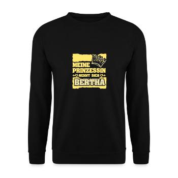 Geschenk für Bertha - Unisex Pullover - Schwarz - Vorne - Alina (178cm) & Michal (187cm)