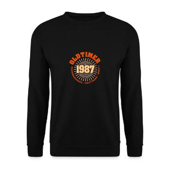 Idée cadeau 1987 - Sweat-shirt Unisexe - noir - Devant - Alina (178cm) & Michal (187cm)