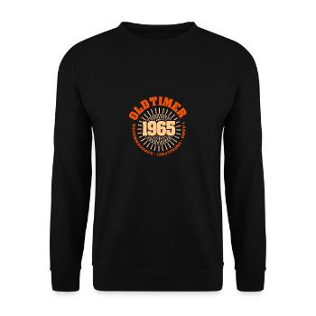 Saying 1965 - Unisex Sweatshirt - black - Front - Alina (178cm) & Michal (187cm)