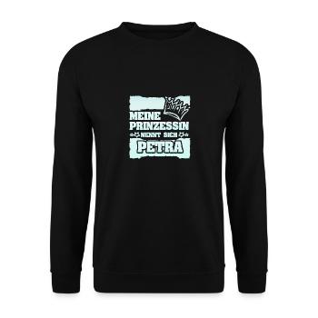 Nom de la fille Petra - Sweat-shirt Unisexe - noir - Devant - Alina (178cm) & Michal (187cm)