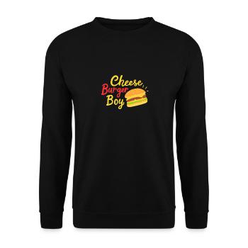 Cheeseburger Boy - Unisex Pullover - Schwarz - Vorne - Alina (178cm) & Michal (187cm)