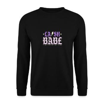 Wimpern-Babe - Unisex Pullover - Schwarz - Vorne - Alina (178cm) & Michal (187cm)