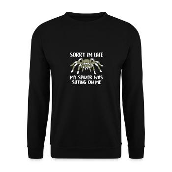 My Spiders Sat On Me Funny Spider Saying - Unisex Sweatshirt - black - Front - Alina (178cm) & Michal (187cm)