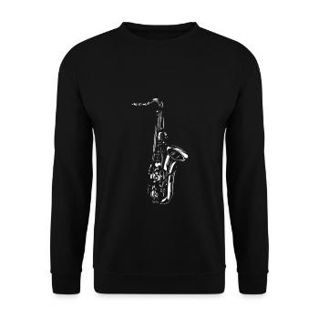 Retro Vintage Trompete Geschenkidee Trompeten Spie - Unisex Pullover - Schwarz - Vorne - Alina (178cm) & Michal (187cm)