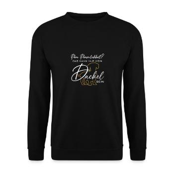 Mein Dackel ist die pure Persönlichkeit - Unisex Pullover - Schwarz - Vorne - Alina (178cm) & Michal (187cm)