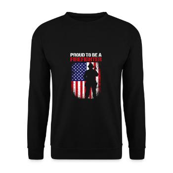 Pompier Pompier - Sweat-shirt Unisexe - noir - Devant - Alina (178cm) & Michal (187cm)