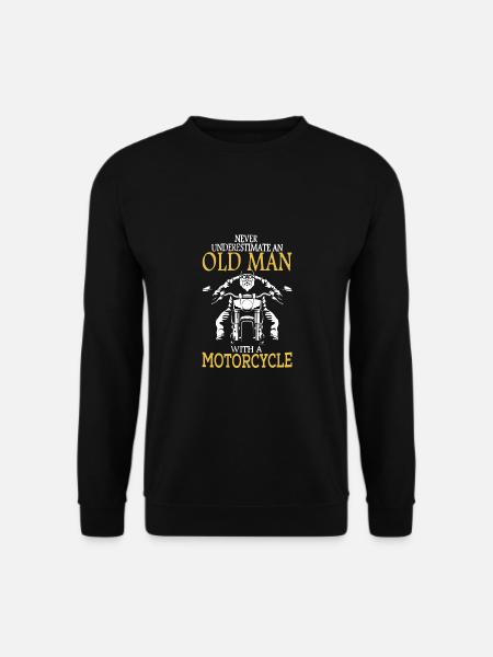 Anciano con Motocicleta - Moto - Motocicleta - S - Unisex sweater - sort