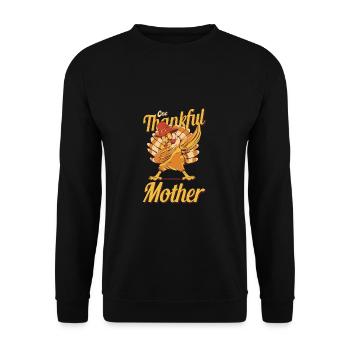 One Thankful Mother Turkey Family Matching Funny - Unisex Sweatshirt - black - Front - Alina (178cm) & Michal (187cm)