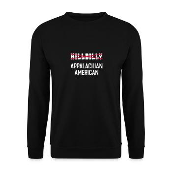 Amerikanischer Hinterwäldler aus den Appalachen - Unisex Pullover - Schwarz - Vorne - Alina (178cm) & Michal (187cm)
