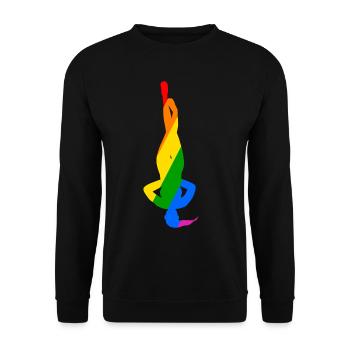 Pose colorée du poirier dans le yoga - Sweat-shirt Unisexe - noir - Devant - Alina (178cm) & Michal (187cm)