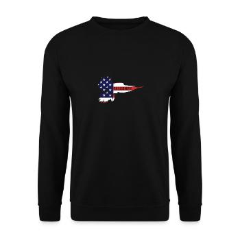 Amerikanischer Falkner - Unisex Pullover - Schwarz - Vorne - Alina (178cm) & Michal (187cm)