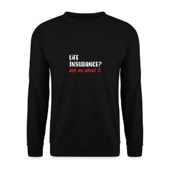 Lebensversicherung Fragen Sie mich danach - Unisex Pullover - Schwarz - Vorne - Alina (178cm) & Michal (187cm)