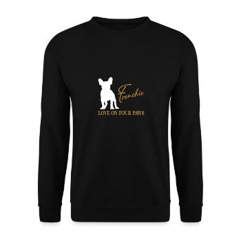 Frenchie amour sur quatre pattes - Sweat-shirt Unisexe - noir - Devant - Alina (178cm) & Michal (187cm)
