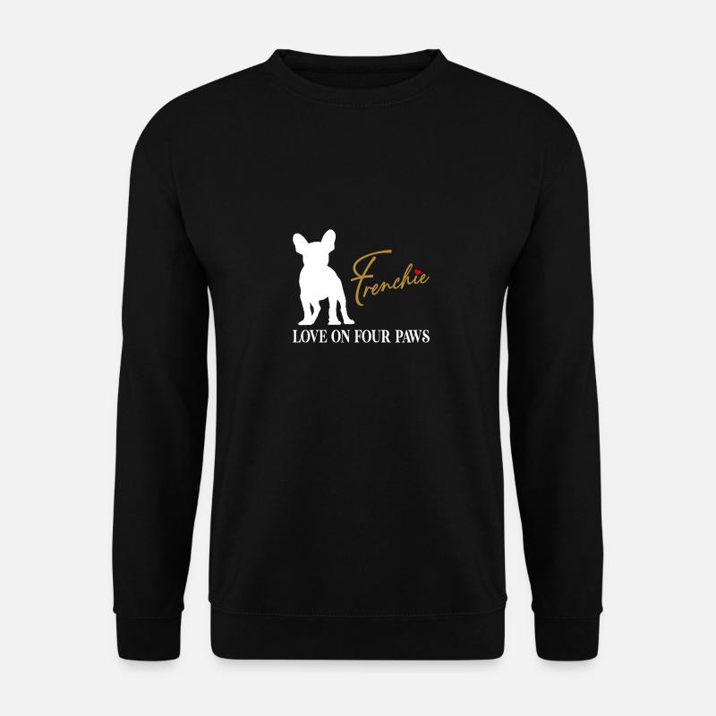 Frenchie Liebe auf vier Pfoten - Unisex Pullover - Schwarz