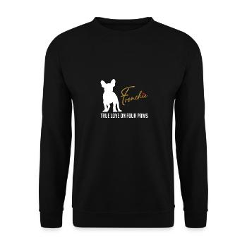 Frenchie amour sur quatre pattes - Sweat-shirt Unisexe - noir - Devant - Alina (178cm) & Michal (187cm)