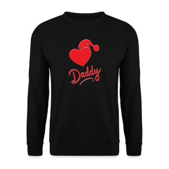 « Battement de cœur des Fêtes » - Sweat-shirt Unisexe - noir - Devant - Alina (178cm) & Michal (187cm)