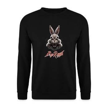 Bad Rabbit - cooles lustiges Hasen Fun Motiv - Unisex Pullover - Schwarz - Vorne - Alina (178cm) & Michal (187cm)