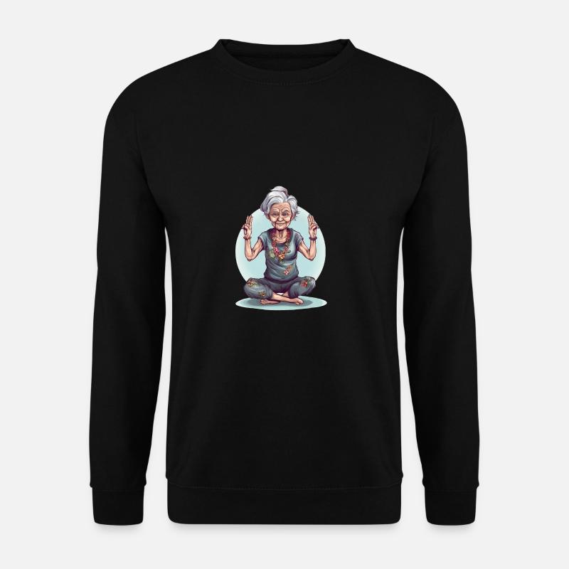 Coole Yoga Oma - Meditation im besten Alter - Unisex Pullover - Schwarz
