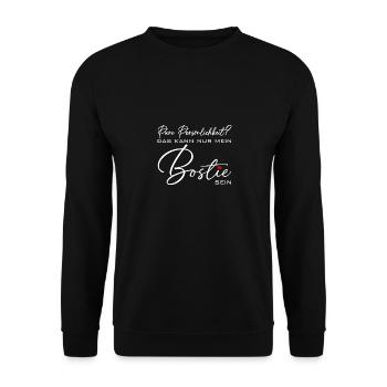 Bostie Boston Terrier pure Persönlichkeit - Unisex Pullover - Schwarz - Vorne - Alina (178cm) & Michal (187cm)