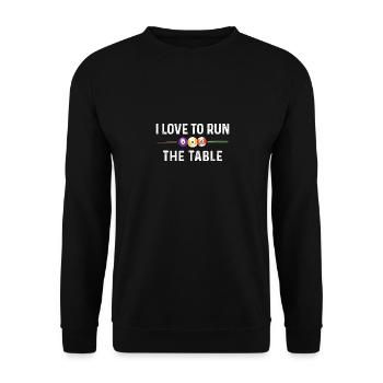 Ich liebe es, den Tisch zu führen - Unisex Pullover - Schwarz - Vorne - Alina (178cm) & Michal (187cm)
