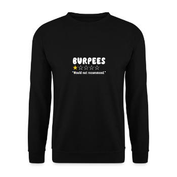 Funny Burpees - würde ich nicht empfehlen - Unisex Pullover - Schwarz - Vorne - Alina (178cm) & Michal (187cm)