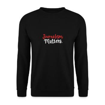 Angelegenheiten des Journalismus - Unisex Pullover - Schwarz - Vorne - Alina (178cm) & Michal (187cm)