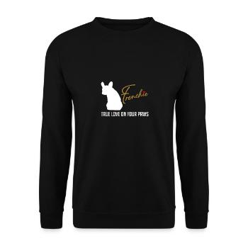 Frenchie amour sur quatre pattes - Sweat-shirt Unisexe - noir - Devant - Alina (178cm) & Michal (187cm)