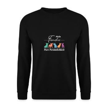 Frenchie Französische Bulldogge Persönlichkeit - Unisex Pullover - Schwarz - Vorne - Alina (178cm) & Michal (187cm)