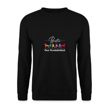 Bostie Boston Terrier pure Persönlichkeit - Unisex Pullover - Schwarz - Vorne - Alina (178cm) & Michal (187cm)