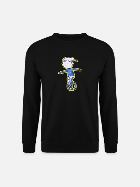 Unicycle Junge - gelb blau - Unisex Pullover - Schwarz